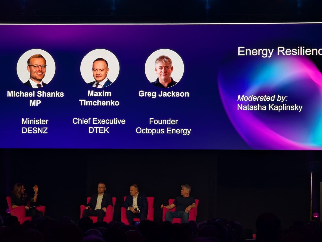 Energy Resilience: Michael Shanks (Minister for Energy), Maxim Timchenko (CEO DTEK), and Greg Jackson (CEO Octopus) partnership announcement and fireside conversation with Natasha Kaplinsky