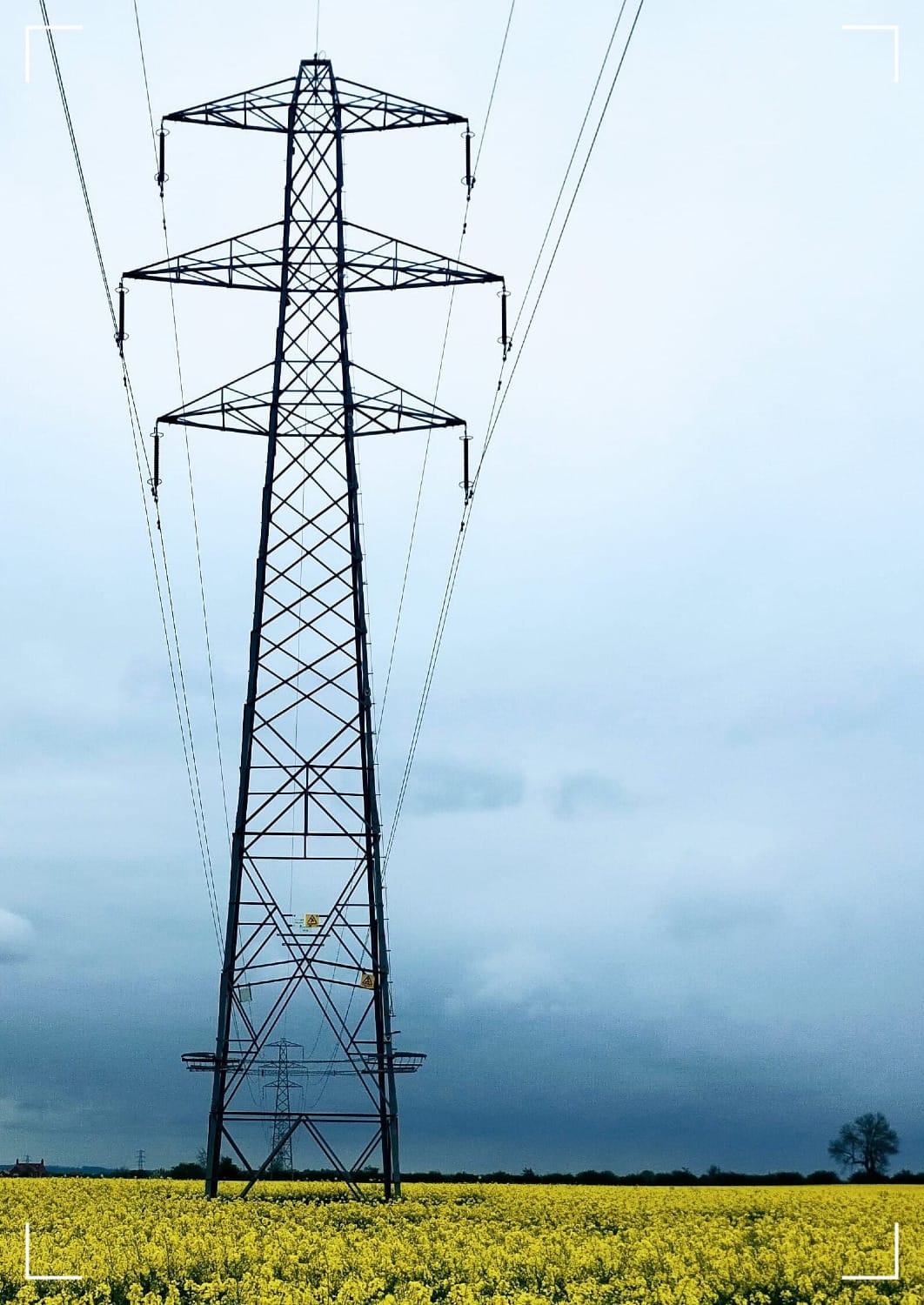 132kV line, East of the village of Thoroton in Nottinghamshire